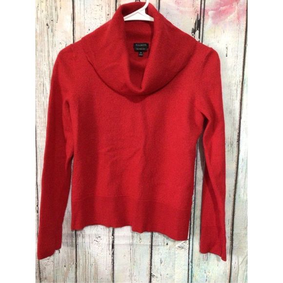 Talbots Sweaters - Talbots 100% Merino Wool Red Turtleneck with Button Accents Size Medium ❄️🌸